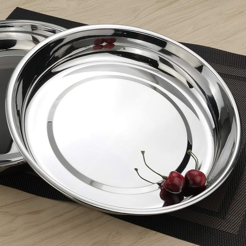 Kekow Stainless Steel Dinner Plate, Large Round Plates, 10-INCH, 4-Pack - Image 5